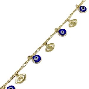 Evil Eye Charm anklet 18kts of Gold Plated
